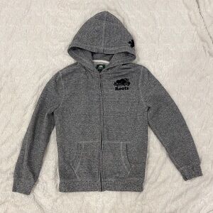 Roots Youth XXL (13–14) Salt & Pepper Zip-Up Hoodie – Like New